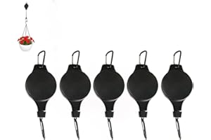Plant Hook Pulley, Retractable Plant Hanger Easy Reach Hanging Flower Basket for Garden Baskets Pots and Birds Feeder Hang Hi