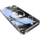 Doulings Magnetic Series Designed for iPhone 13 Pro Case,[Compatible with MagSafe][Military Drop &Full Camera Lens Protector],Electroplated Large Window Clear Shockproof Cover,Black