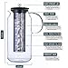 Large Glass Teapot with Infuser & Cold Brew Iced Coffee Maker -50oz/1.5L - Glass Pitcher with Removable Stainless Steel Filter - Stovetop & Freezer Safe - Coffee & Tea Brew Recipe Includ
