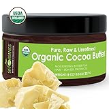 USDA Organic Cocoa Butter By Sky Organics: Unrefined, 100% Pure Raw Cocoa Butter 8oz - Skin Nourishing, Moisturizing & Healing, for Dry Skin, Stretch Marks - Skin Care, Hair Care & DIY Recipes