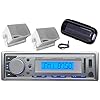 Enrock-20S-B1-3-Marine-Audio-Outdoor-BoatCar-ATV-AMFM-Receiver-MP3-USB-Aux-Stereo-Pair-Speakers