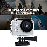 30M Waterproof Sport DV-Mini Sports 1080P HD Action Camera A9 120°Wide-angle Lens for Free Accessories Kit and Waterproof Case (Sliver)
