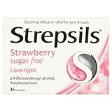 Strepsils Strawberry Sugar Free 36 Lozenges