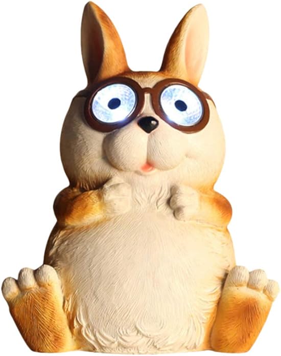 Yardwe Figura de animal de jardín, funciona con energía solar, diseño