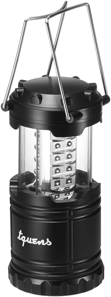 LED Lantern, Tquens® Collapsible Camping Lantern, Easy On & Off, 120 Lumens Brightness with 30 LED bulbs, Bright 360° for 15 Hours, High-Impact & Water Resistant ABS Exterior - L400 (000EH20692)