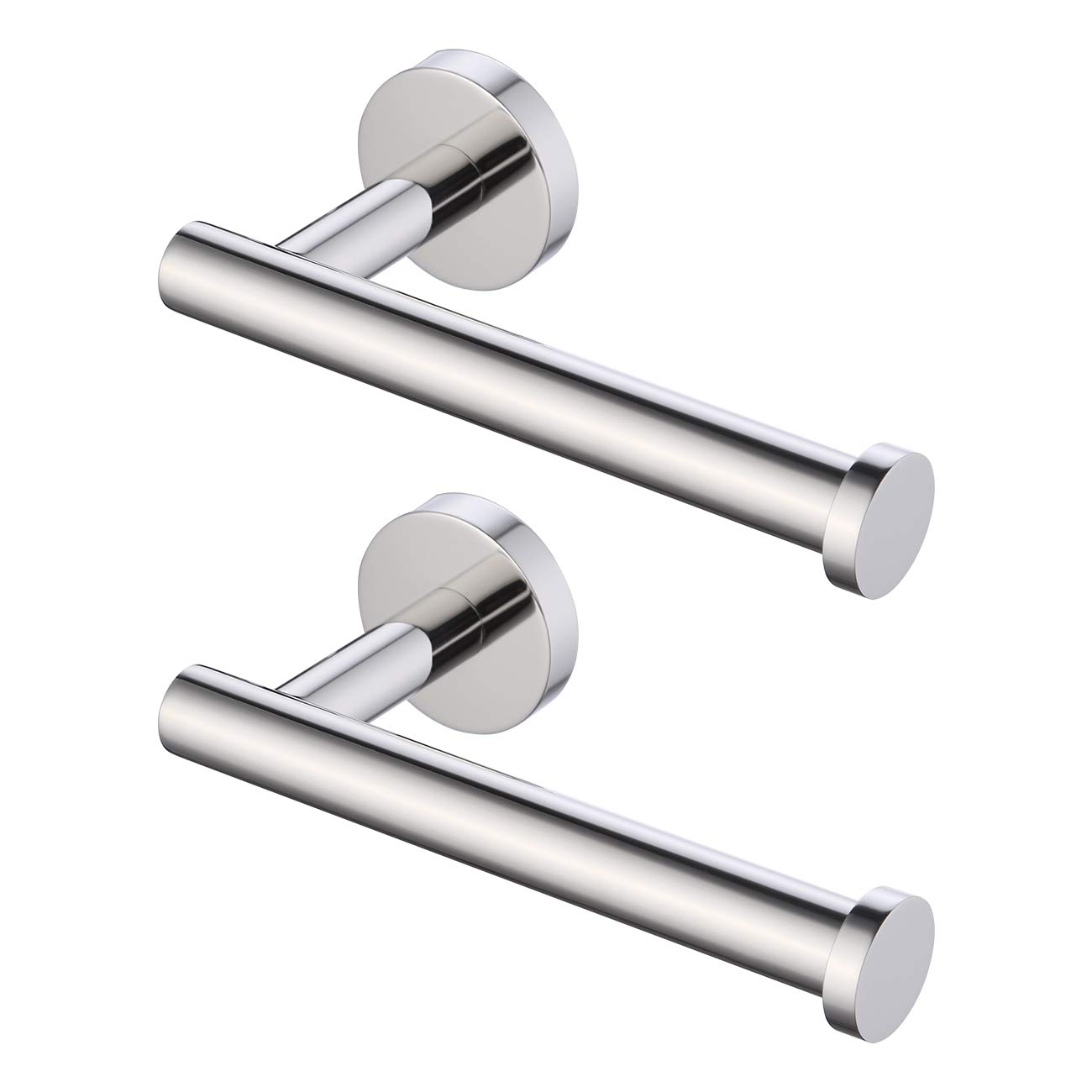 KES Toilet Roll Holder Wall Mounted, 2 Pack Chrome Toilet Paper Holder, Stainless Steel Loo Roll Holder for Bathroom & Kitchen, Polished Chrome Finish, A2175S12-P2