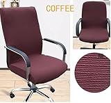 Shihualine(TM) Slipcovers Cloth Chair pads Removable Office Cover stretch cushion Resilient Fabric Coffee (Size L)