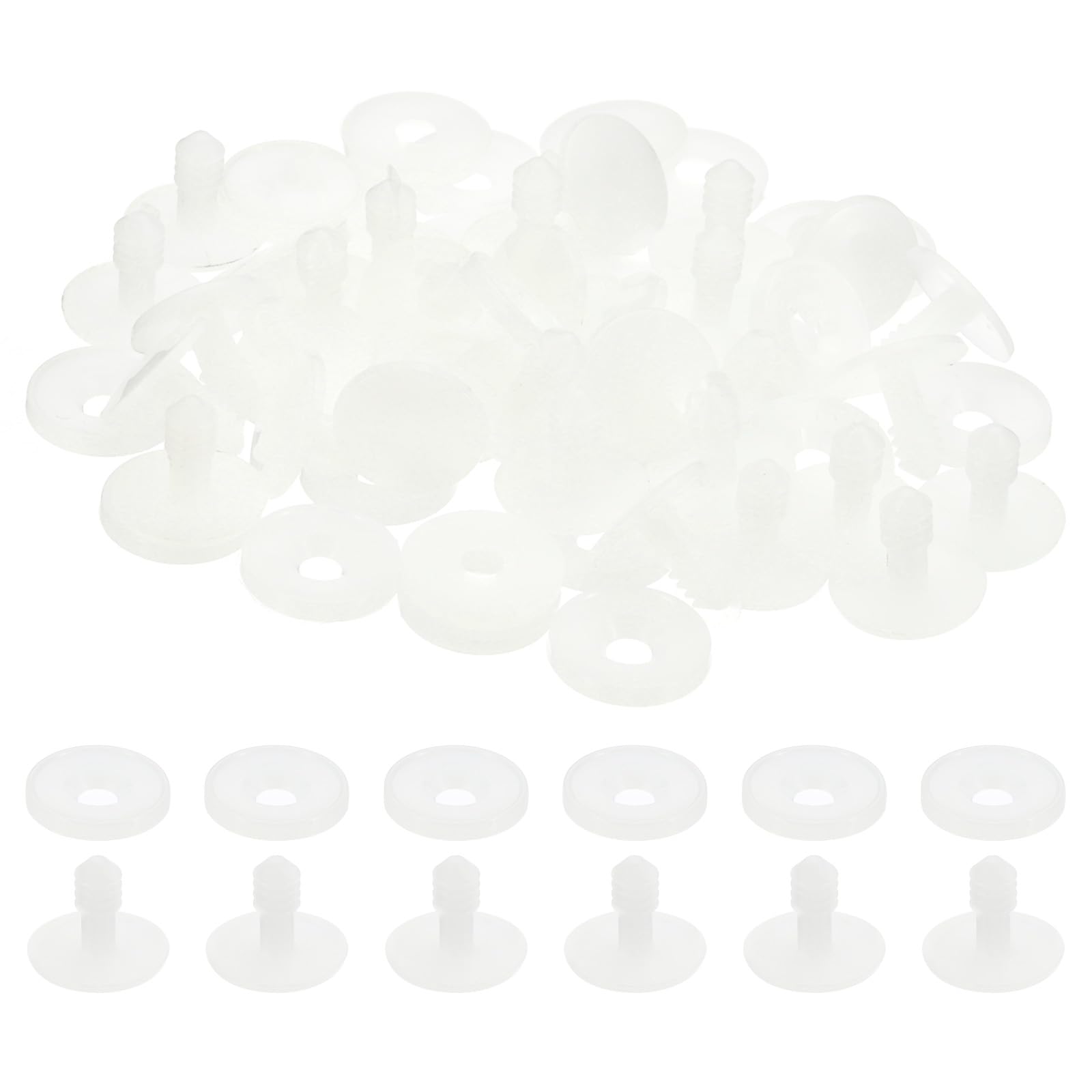 PATIKIL 20mm Doll Joints, 30 Set Plastic Removable Animal Joints Connector Engage Bolt for Bear Limbs Making Head Joints DIY Crafts Accessories, White