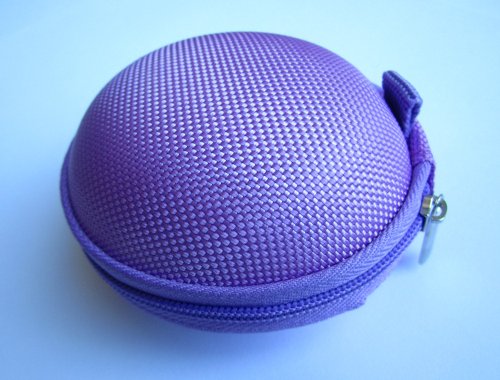 Purple Case for Plantronics Backbeat Go , Marque 2 M165 , Marque M155 , M55 M50 M28 M25 M24 M20 , Savor M1100 , M100 MX100 , Discovery 975 925 Wireless Bluetooth Headset M-165 M-155 M-55 M-50 M-28 M-25 M-24 M-20 M-1100 M-100 MX-100 Bag Holder Pouch Hold Box Pocket Size Hard Hold Protection - Protect Save Earhooks Ear Hook Ear Loop Ear Bud Ear Gel Eargel