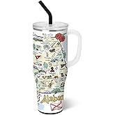 Swig Life 40oz Mega Mug, 40oz Tumbler with Handle and Straw, Extra Large Insulated Tumblers, Cup Holder Friendly Travel Mug (Alabama)