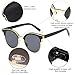 SOJOS Fashion Cateye Sunglasses for Women Oversized Flat Mirrored Lens SJ1055 with Gold Frame/Grey Lens