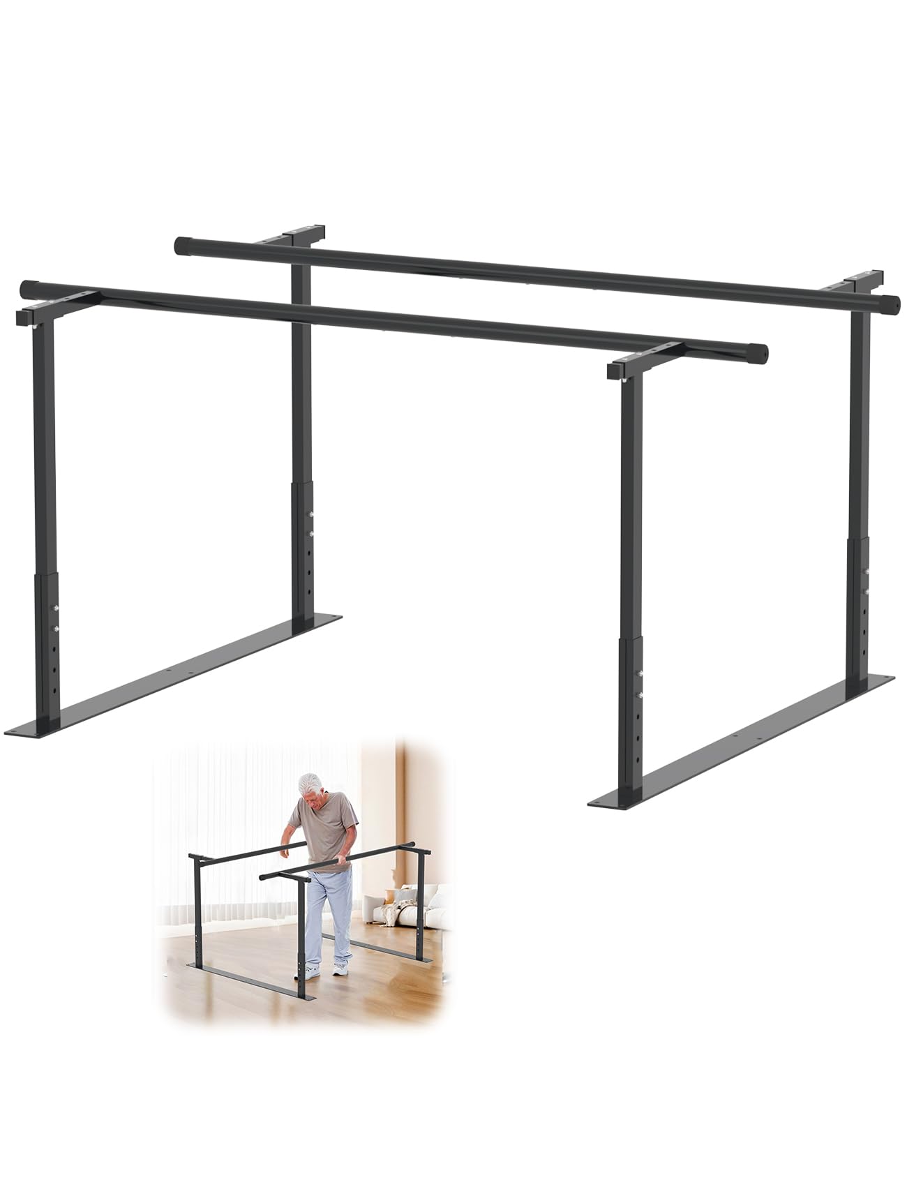 Photo 1 of YEEZOO Parallel Bars for Physical Therapy 6FT, Adjustable Height & Width Walking Assist bar for Rehabilitation & Walking Balance Issues(6ft/183cm)