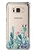 Galaxy S8 Active Case,Samsung Galaxy S8 Active Case with Flower,LUOLNH Slim Shockproof Clear Floral Pattern Soft Flexible TPU Back Cover for Samsung Galaxy S8 Active (Cactus flower)
