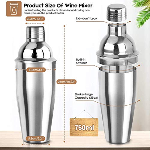 ZPEE Cocktail Mixing Kit 23-teiliger Bartender Kit Cocktail Shaker Set aus Edelstahl Eiskorn-Acryl-Ständer für gemischte… – Bild 4