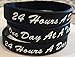 RecoveryChip Set of 3 Black One Day at A Time / 24 Hours A Day Silicone Wrist Bands 2.5