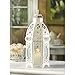 Accent Plus Christmas Decorations Indoor Lantern Decorative Outdoor Christmas Decorations Candle Lantern Moroccan Candle Holders Metal Hanging Lantern, White 5 X 5 X 12 Inches
