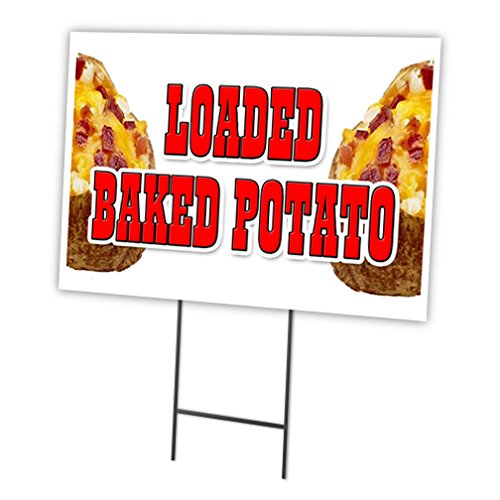Loaded Baked Potato 12"x16" Yard Sign & Stake Outdoor Plastic Window | Advertis…