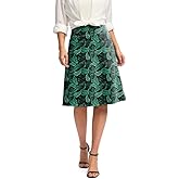 Viodia 25" Knee Length Skorts Skirts for Women with Zipper Pockets Stretchy Modest Aline Midi Skort for Casual Summer Travel