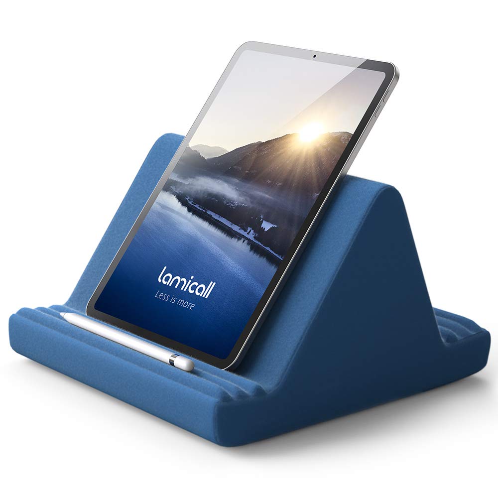 Lamicall Tablet Pillow Stand, Pillow Soft Pad for Lap - Tablet Holder Dock for Bed with 6 Viewing Angles, for iPad Pro 9.7, 10.5, 11, 12.9 Air Mini 4 3, Kindle, Galaxy Tab, E-Reader, Royal Blue