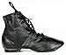 Cheapdancing Women’s Leather Practice Dancing Shoes Jazz Boots Soft-Soled High Boots, Black