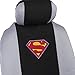 BDK Superman Front & Rear Car Seat Covers, Rubber Floor Mats and Sunshade Gift Set - Warner Brothers 14 Piece Official Licensed Auto Accessories Bundle (C1604)