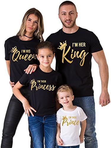 Simlehouse Summer Family Matching Outfits Father Mother Daughter Son Short Sleeve T-Shirt King Queen Family Look