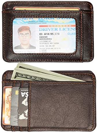 Slim Minimalist Wallet, Front Pocket Wallets, RFID Blocking, Credit Card Holder Leather Wallets For Men Women