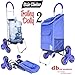 Stair Climber Trolley Dolly 2, Blue Grocery Foldable Cart Condo Apartment
