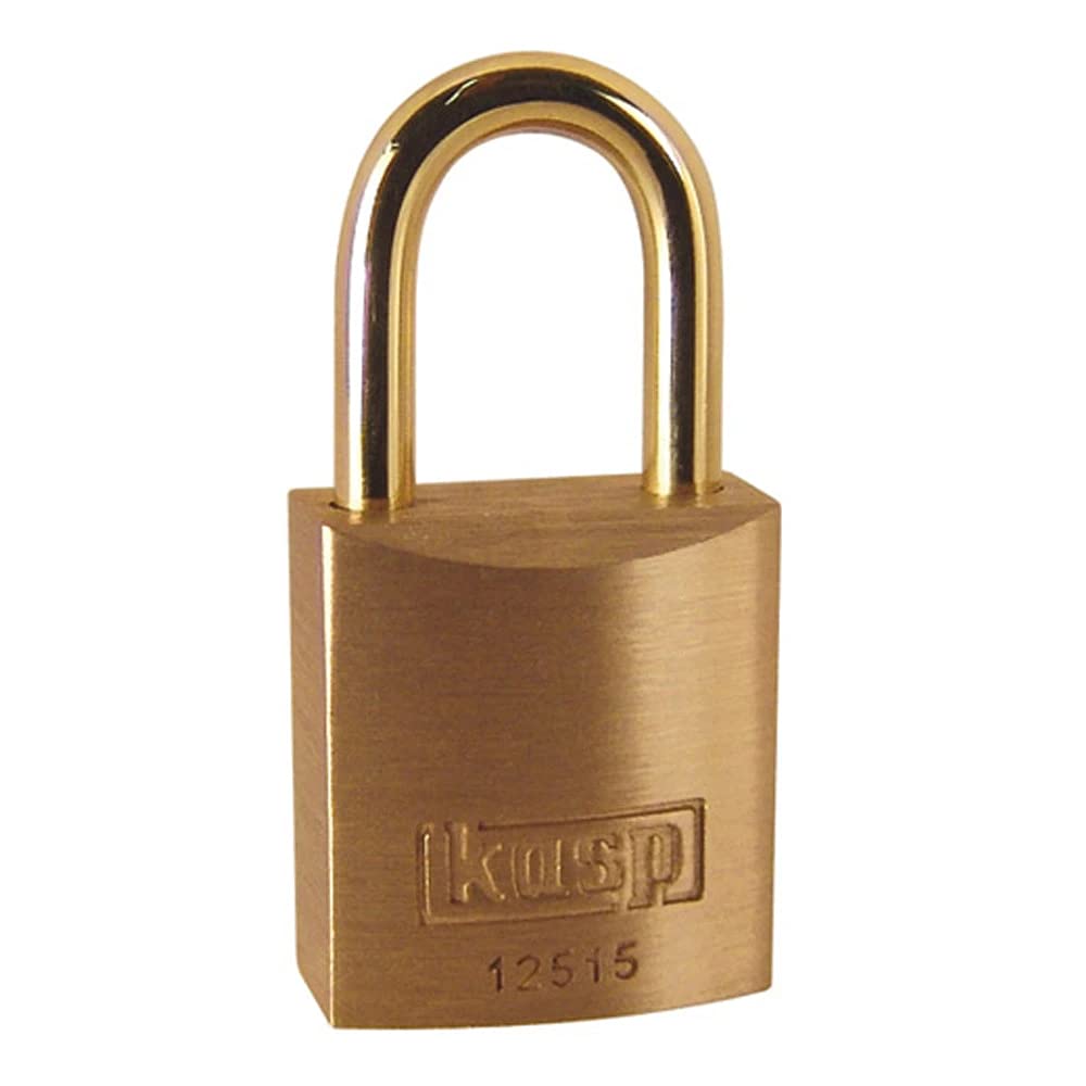 Kasp K12515D Premium Brass Padlock, Gold/Silver, 15 mm