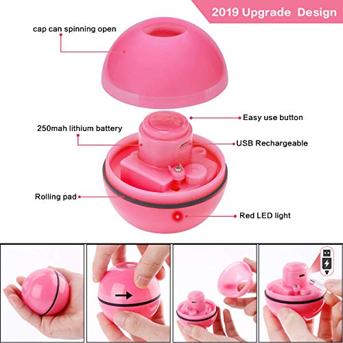 Cat Toy Ball Best Interactive Cat Toy Automatic Self-Rotating and USB Rechargeable LED Light Electronic Cat Toy Ball for Indoor Cats Kitten Exercise Toys (Newest Version) - Thumbnail 2