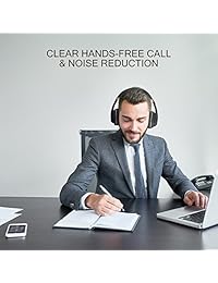 Auriculares Bluetooth Tribit XFree Tune HiFi inalámbricos con graves ricos, 24 horas de tiempo de reproducción, controladores de 0.079 x 1.575 in, chips Bluetooth 4.1 CSR, soporte auxiliar de 0.138 in, negro, Negro