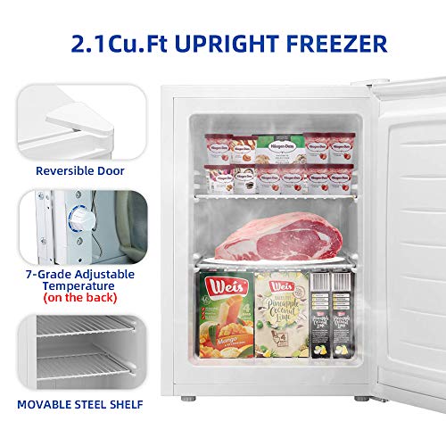 Kismile Compact Upright Freezer with Reversible Single Door,Removable