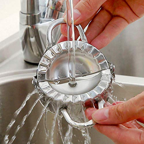 Dumpling Maker - Dumpling Press, 304 Stainless Steel Empanada Press, Easy-tool for Dumpling Wrapper Dough Stamp Cutter Pastry Pie Making By JY COOKMENT (9.5cm/3.75" Large)
