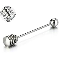 Honey and Syrup Dipper Stick Server Honey Spoon 304 Stainless Steel Wand for Honey Pot Jar Containers-6.3 Inch