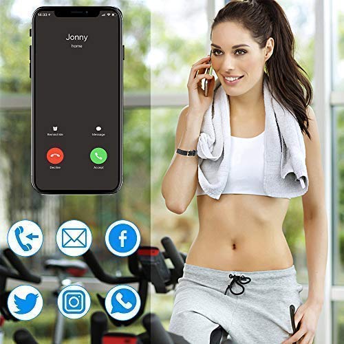 Kingkok Elegant Waterproof Fitness Tracker for Women Smart Bluetooth Pedometer Watch Band Multi-Mode Wireless Activity Tracker Bracelet [Rosegold] - Thumbnail 3