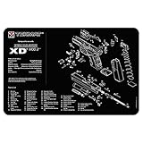 TekMat Springfield Armory XD MOD.2 Cleaning Mat / 11 x 17 Thick, Durable, Waterproof / Handgun Cleaning Mat with Parts Diagram and Instructions / Armorers Bench Mat / Black