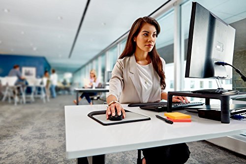 3M Adjustable Monitor Stand for Monitors and Laptops, Three Leg Segments Simply Adjust Height from 1.7" to 5.5", Holds up to 20 lbs, 13.6 in Clearance Between Legs for Storage, Black (MS85B)