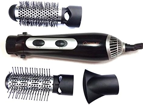 Multi-function Straight Hair Comb, Supreme 3-in-1 Hot Air Styling Brush, Hair dryer,3-position switch, Black/Silver