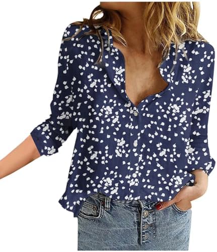 Amazon.com: Dokotoo Womens Casual Alicia Flowy Print V Neck Roll