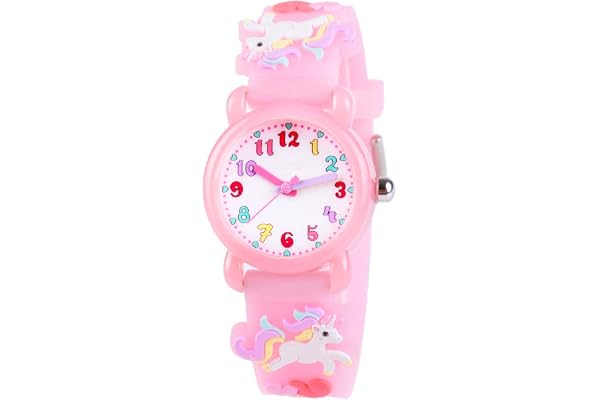 Kids Watches for Boys Girls, 3D Cartoon Wrist Watch for Child Ages 3-8 | Cute Soft Silicone Watchband, Analog Dial, Daily Waterproof Durable, Birthday Christmas Ideal Gift for Little Child