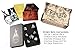 Forged Dice Co. Metal Polyhedral Dice Set of 7 - Storage Tin and Stickers - Metal Gaming Dice for RPG Games Battle Steel w/Blue Numbers
