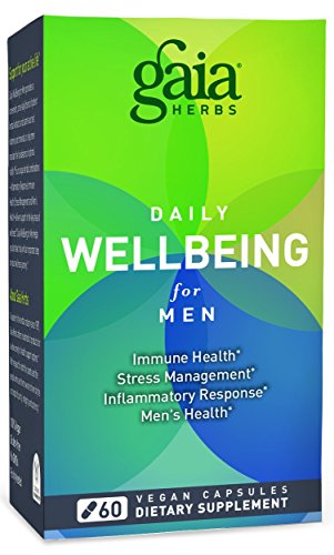 Gaia Herbs Daily WellBeing for Men, 60 Vegan Capsules - Men's Health, Stress Management, Immune Health, Inflammatory Response