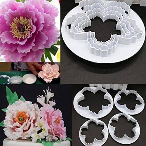 4 Pcs/set Peony Flower Petal Cookie Cutter Tool Pastry Accessories Bakeware Cozinha Fondant Cakes Sugar Biscuit Baking Mould Mold
