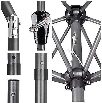 Amazon Com Yescom 10x6 5ft 2x3m Rectangle Aluminum Outdoor Patio Umbrella W Valance Sunshade Crank Tilt Market Garden Black Garden Outdoor