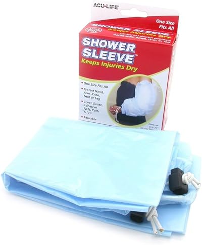 Acu-Life Waterproof Shower Sleeve for Casts & Bandages, Reusable, Blue