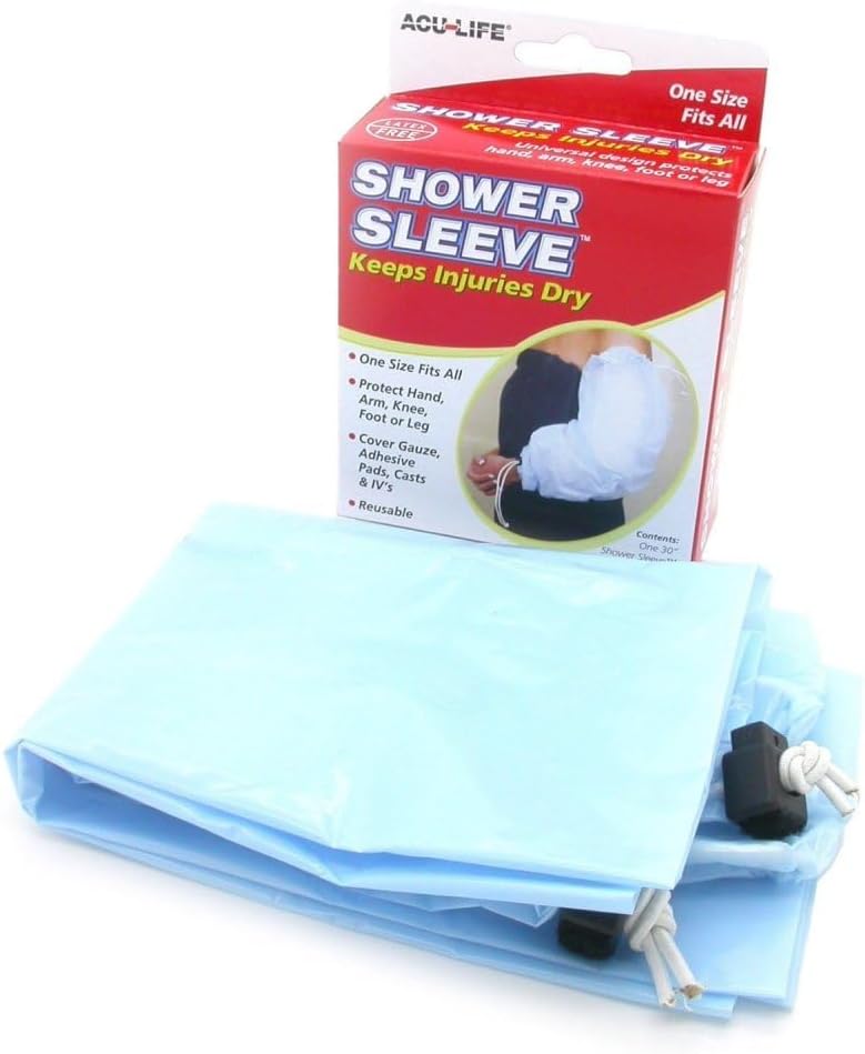 Acu-Life Waterproof Shower Sleeve for Casts & Bandages, Reusable, Blue