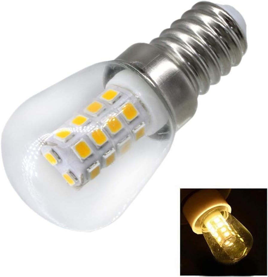 KCQI T26 2W E14 Refrigerator LED Bulb AC220V Bright Indoor Lamp for Fridge Freezer Crystal Chandeliers Lighting (Color : WARM WHITE)