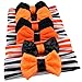 YanJie Halloween Orange Black Sequin Bow Jersey Stripe Baby Headbands Pack of 6 (mix center)