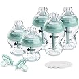 Tommee Tippee Advanced Anti-Colic Fussy Baby BPA Free 10 Piece Set, Newborn 0+ Months, 2 x 5oz & 3 x 9oz Bottles with Slow-Flow Breast-Like Nipples, 3 Travel Bottle Lids & 2 Ultralight Pacifiers