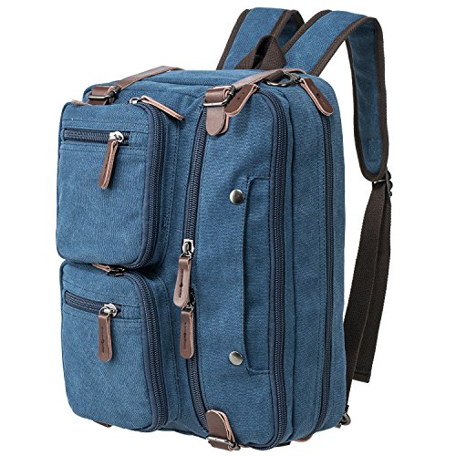 HIKA Vintage 3Way Convertible Briefcase Laptop Backpack Messenger Bag